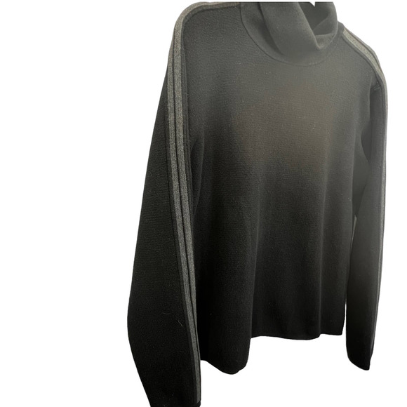 Apt. 9 Turtleneck Sweater Black Size L Long Sleeve Pima Cotton Knit Taped Sleeve - Picture 6 of 7